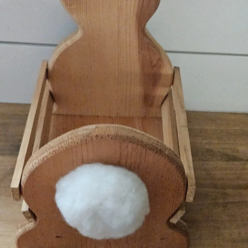Vintage Camel Wood Products Wooden Bunny Basket Crate Easter Rabbit Decor